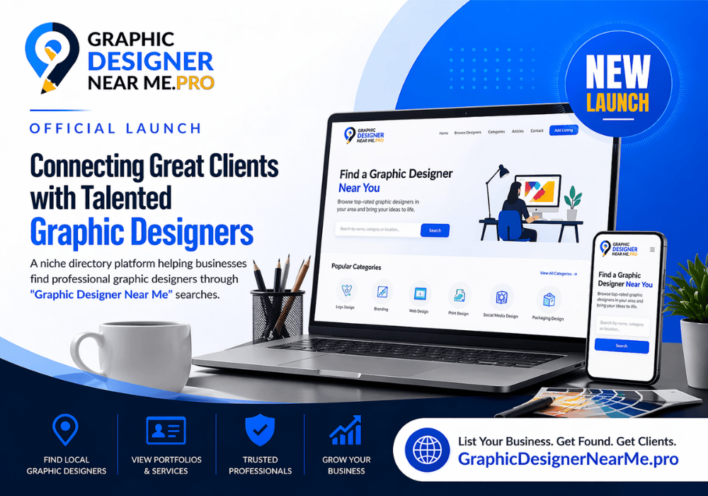 GraphicDesignerNearMe.pro Launches New Niche Directory to Help Businesses Find Graphic Designers Through ‘Near Me’ Search
