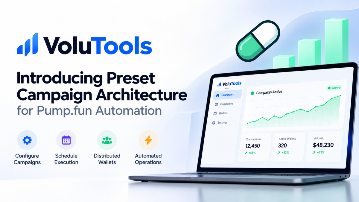 VoluTools Introduces Preset Campaign Architecture for Pump.fun Automation
